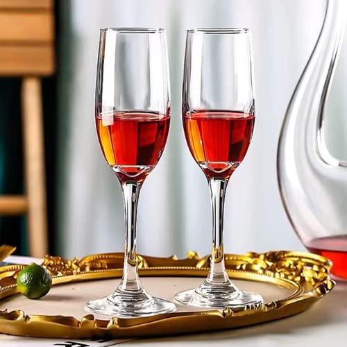 Ufrount 6oz Champagne Flute,Clear Champagne Glasses Set of 14,Elegant Stemmed Champagne Glasses Sparkling Wine Glasses for...