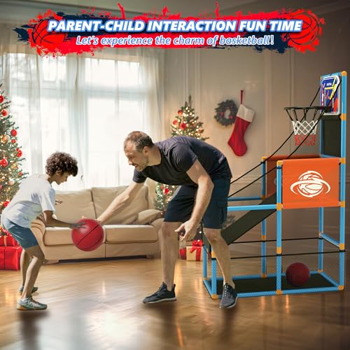 Handwell Arcade Basketball Game Set with Electronic Scoreboard&LED Light: Carnival Games Boy Toys Basketball Hoop Indoor O...