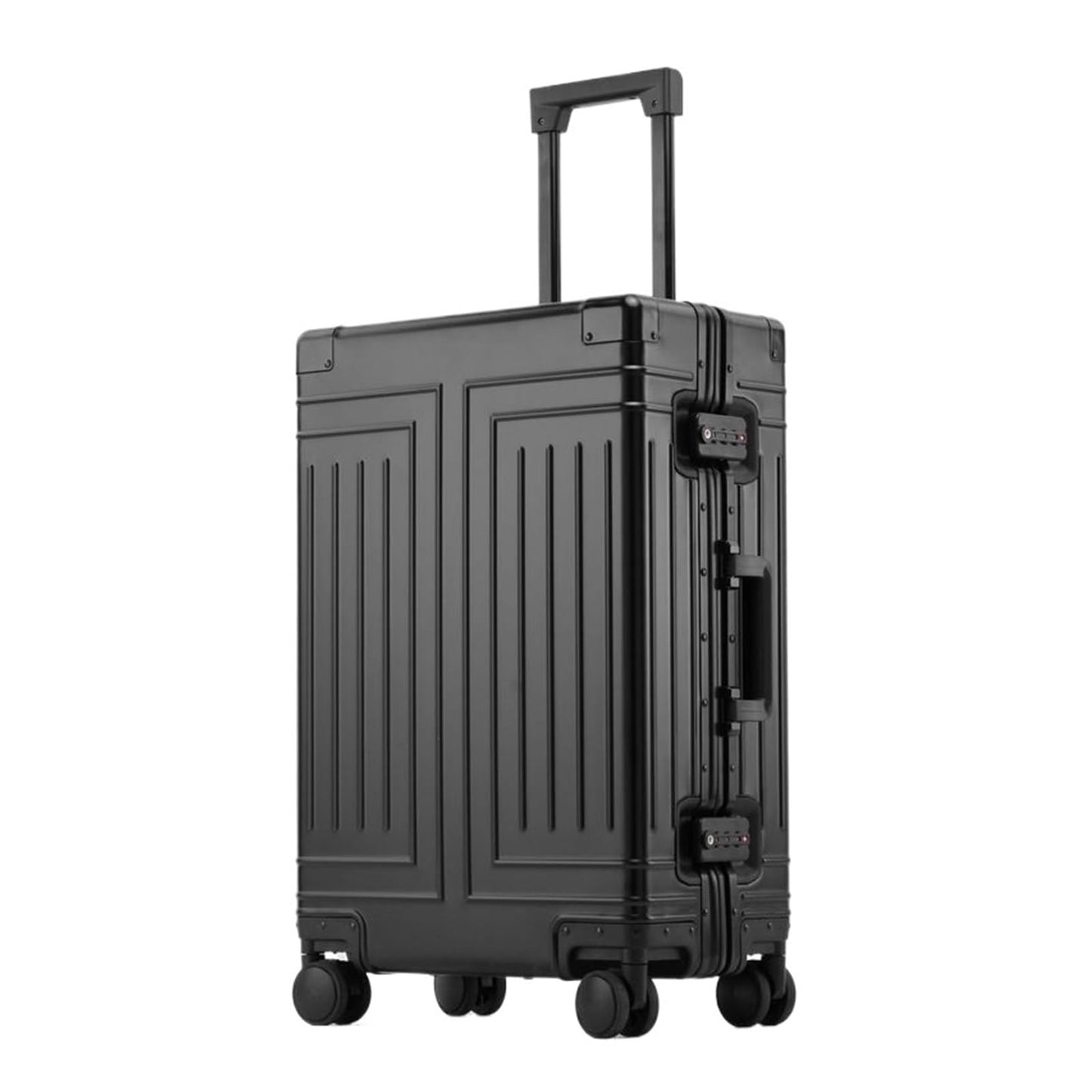 MUdson Trunk Senior Aluminum-Magnesium Alloy Material Travel Luggage 20/24/26/28 Size Travel Suitcase Durable (Color : Black, Size : 24")