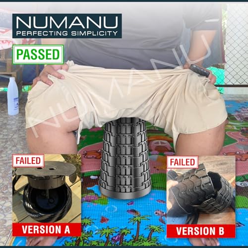 NUMANU 2025 Upgraded Collapsible Stool & 3IN1 Cushioned Carry Bag, 2.5"-18" Height Adjustable Max 620lbs, Portable Retract...