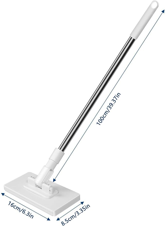 Dust Mop for Floor Cleaning, 4 Reusable Cloths, Wet and Dry Duster Broom for Hardwood Floors, Marble, Laminate, Tile, Concrete, Garage