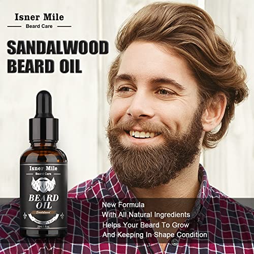 Isner Mile Beard Grooming Kit for Men Care: Trimming Sets with Beard Wash - Oil - Balm - Brush - Comb & Straight Razor, Bi...