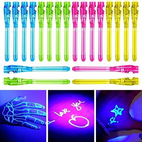 ENJOCASES 30 Pieces Invisible Ink Pen with UV Light Spy Pen Magic Marker Party Favors for kids 8 12 years Birthday Gifts C...