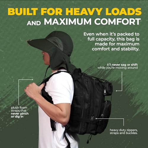 MODERN NEEDS 20L Tactical Backpack | 7 Compartments | Padded Comfort | Heavy-Duty Nylon | Survival & Camping