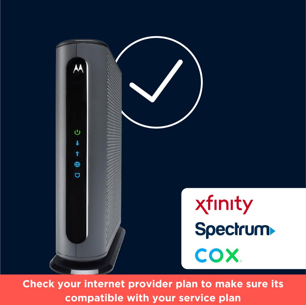 Motorola Mb8611 Docsis 3.1 Multi-Gig Cable Modem | Pairs With Any Wifi Router | Approved For Comcast Xfinity, Cox Gigablast, Spe