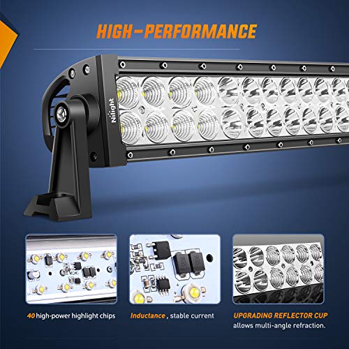 Nilight - 70003C-A 22" 120w LED Light Bar Flood Spot Combo Work Light Driving Lights Fog Lamp Offroad Lighting for SUV Ute...