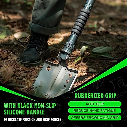 ZENHOSIT Survival Shovel with Camping Axe: Multifunctional Tactical Gear for Outdoor Adventure - 180 Degree Folding Campin...
