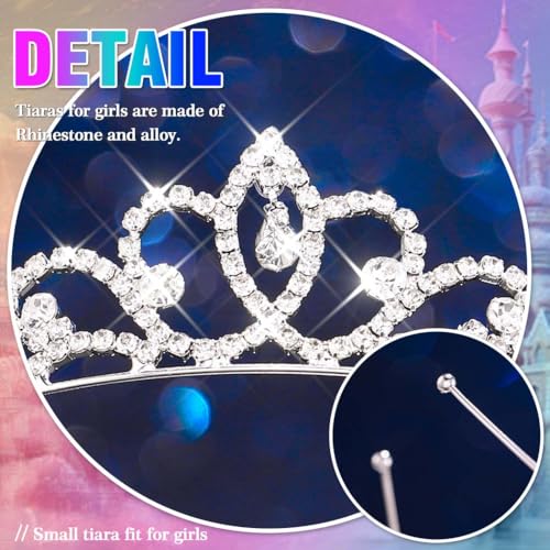 Kilshye Silver Rhinestone Tiara Princess Tiaras and Crowns Crystal Wedding Headband for Girls (Silver)