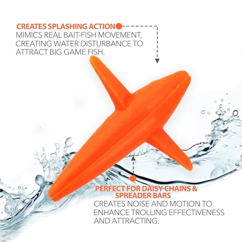 5" Trolling Bird Lures, 10 Pcs Orange, for Offshore Big Game Fishing, Tuna Teaser Birds, Ideal for Tuna and Mahi Mahi