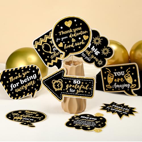 24 Pcs Employee Appreciation Photo Booth Props We Appreciate You Party Decor Thank You Sign Photo Props for Christmas Appr...