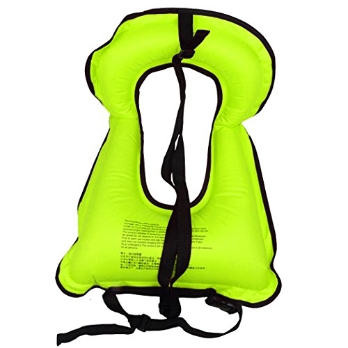 Lyuwpes Inflatable Snorkel Vest Adult Snorkeling Jackets Free Diving Swimming Safety Load Up to 220 Ibs