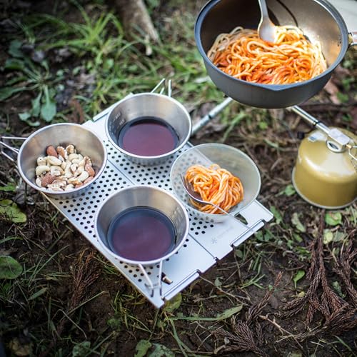 Snow Peak’s Ozen Solo Table, SLV-171, Aluminium, Lightweight for Backpacking, Designed in Japan, Lifetime Product Guarantee