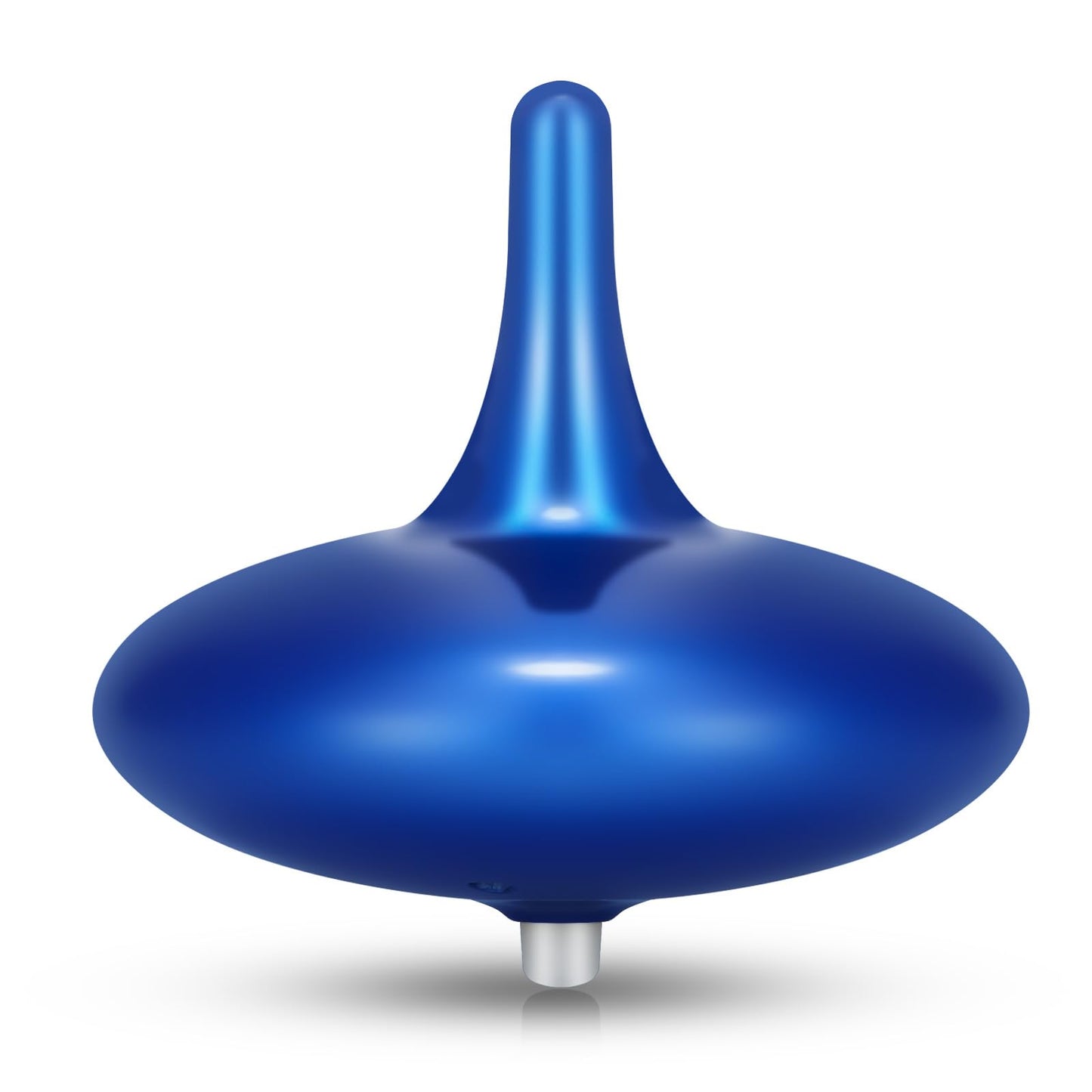 HAUTECH Kinetic Electric Spinning Top – 6+ Hour Infinite Spin | LED Light Show Desktop Sculpture for Focus, Calm & Creativity – Futuristic Desk Gadget Gift (Royal Blue)