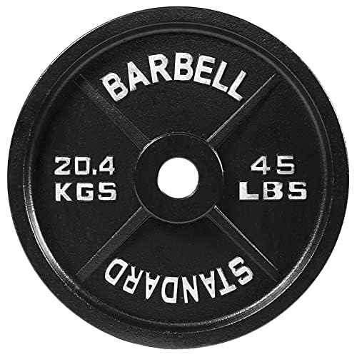 Fitvids Olympic Cast Iron 2-Inch Weight Plates Including 5FT Olympic Barbell Bar & Safely Locks, 100 Pounds Set (85 Lbs Plates + 15 Lbs Barbell Bar), Multiple Packages