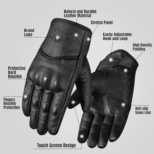 GRIPKNOX Motorcycle Gloves for Men & Women – Touchscreen Dirt Bike Gloves with Hard Knuckle Armor & Non-Slip Grip for Moto...