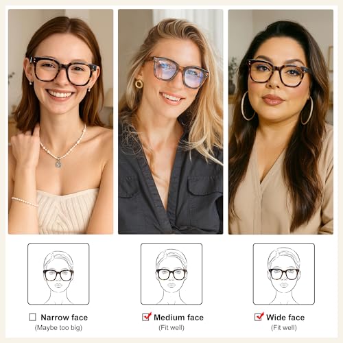 Madison Avenue Blue Light Blocking Glasses Oversized Fashion Blue Light Glasses for Women Anti Eyestrain & UV Protection C...
