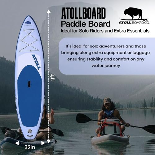 Atoll Inflatable Paddle Board with Premium SUP Stand Up Paddle Board Accessories & Back Pack, Non-Slip Comfort Deck for Un...