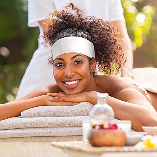 Waydress 140 Pieces Disposable Spa Facial Headbands with Convenient Closure, Stretch Facial Headwraps Soft Skin Care Hair ...