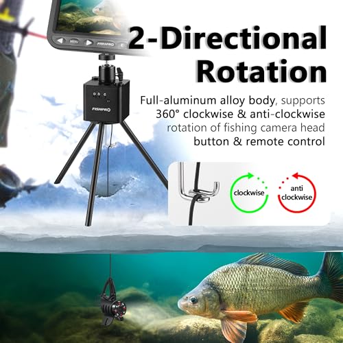 FishPRO Positioner for Underwater Fishing Camera - [Full-Aluminum] Tripod for Ice Fishing Camera Underwater, with 1/4" Til...