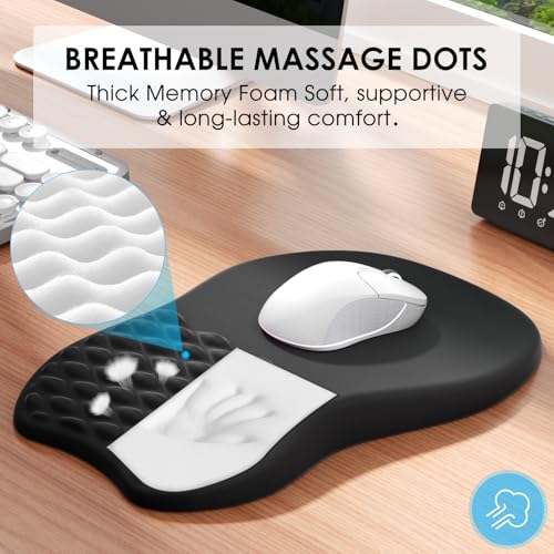 MROCO Ergonomic Mouse Pad with Wrist Support, Wrist Rest Mousepads for Carpal Tunnel Pain Relief, Memory Foam Pad with Mas...