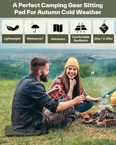 Sportneer Sitting Pad, Lightweight Waterproof Folding Seat Pad for Backpacking, 15.75'' x 15.75'' Portable Camping Seat Ma...