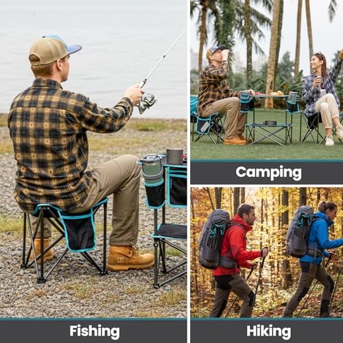 FUNDANGO Folding Tripod Stool, Lightweight Portable Fishing Chair with Thick Padded Seat, 440 Lbs Heavy Duty Outdoor Campi...