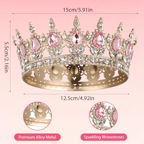 AOOSA Crown for Women, Full Round Queen Crowns, Sparkly Rhinestone Tiara, Princess Tiaras Hair Accessories for Party, Birt...