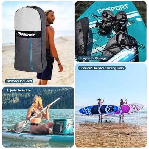 FBSPORT 11' Premium Stand Up Paddle Board, Yoga Board with SUP Accessories & Carry Bag | Wide Stance, Surf Control, Non-Sl...