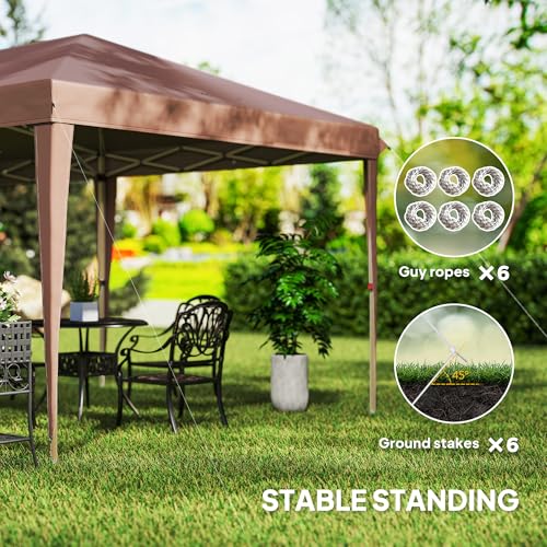 Outsunny 10' x 20' Pop Up Canopy Tent, Upgraded Heavy Duty Tents for Parties, Outdoor Instant Gazebo Sun Shade Shelter wit...