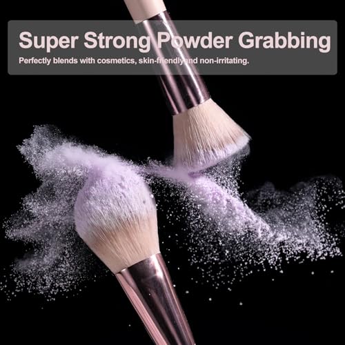 BS-MALL Makeup Brushes Foundation Powder Concealers Eye Shadows Makeup Set with LED light Mirror 14 Pcs Mini Makeup Brushe...