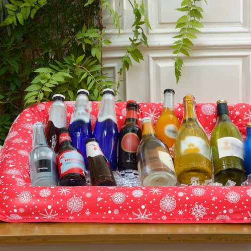 Halloscume 1 Pack Large Inflatable Christmas Cooler Christmas in July Decorations 72 x 30 x 5'' Inflatable Serving Bar Ice...