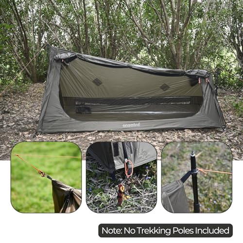 onewind Ultralight One Person Bivy Tent, Backpacking Tent for Single Person Waterproof Silnylon Lightweight for Camping Ba...