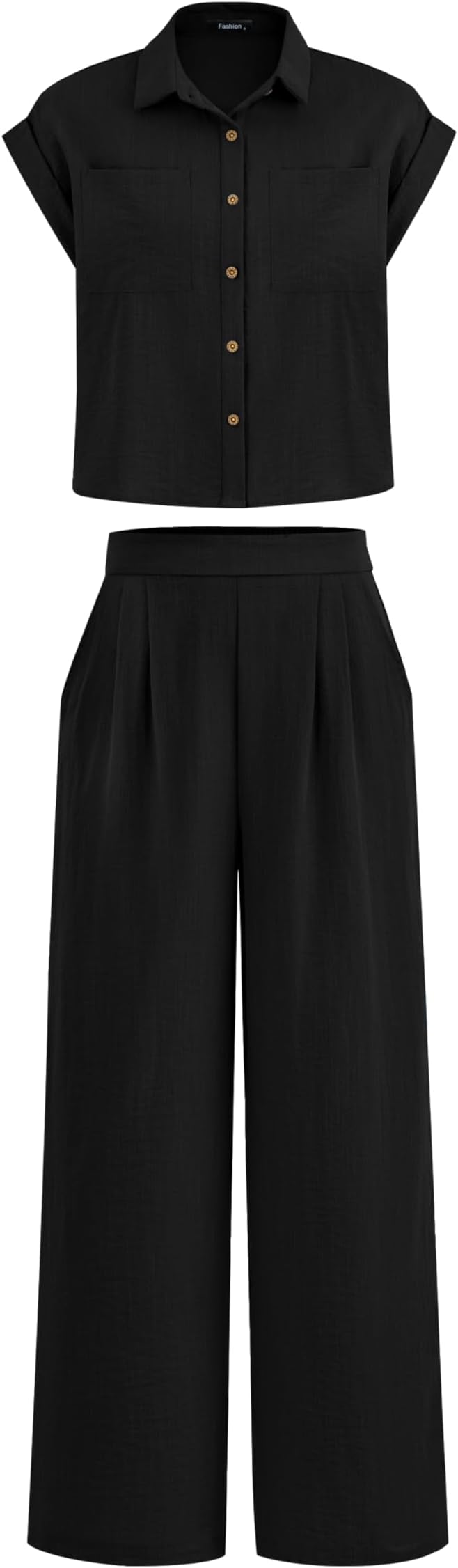 PRETTYGARDEN Womens 2 Piece sets Summer Cap Sleeve Tops Palazzo Pants Dressy Casual Vacation Travel Outfits Tracksuits