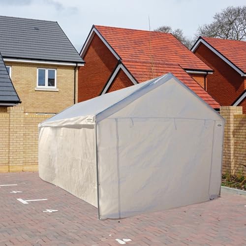 Caravan Canopy Tent Sidewalls for Domain Carport with Straps, Ideal for Garage Storage, Inflatable Garage Covering, White...
