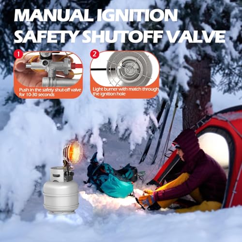 AgiiMan Outdoor Propane Heater - 15000 BTU Portable Tent Heaters, Camping Gas Heater and Stove, Patio Heaters with Shut-of...