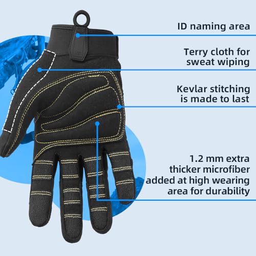 Seibertron Full or Half Finger Padded Palm Lightweight Breathable Climbing Rope Gloves for Climbers, Rock Climbing, Rescu...