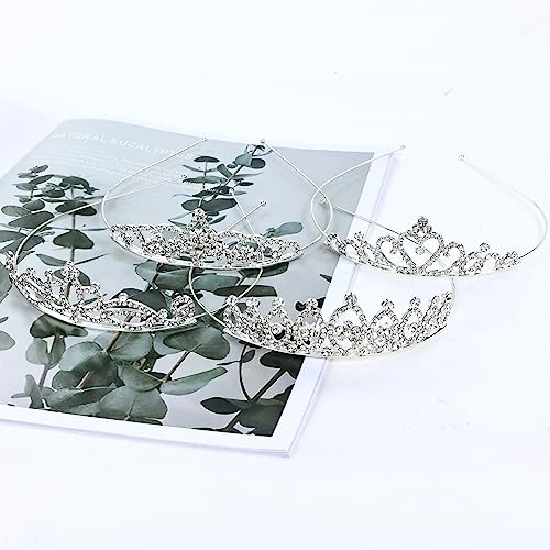 Cinaci 8 Pack Silver Metal Sparkly Glitter Rhinestone Crown Headbands Wedding Prom Birthday Party Princess Hair Tiaras Cla...