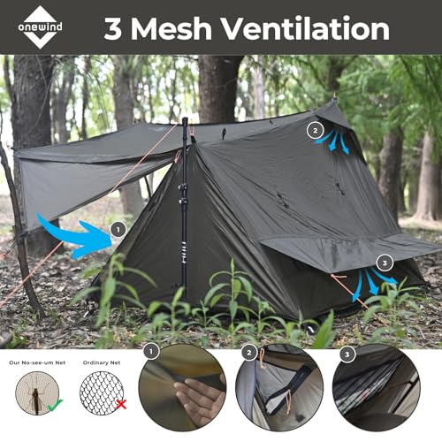 onewind Ultralight One Person Bivy Tent, Backpacking Tent for Single Person Waterproof Silnylon Lightweight for Camping Ba...