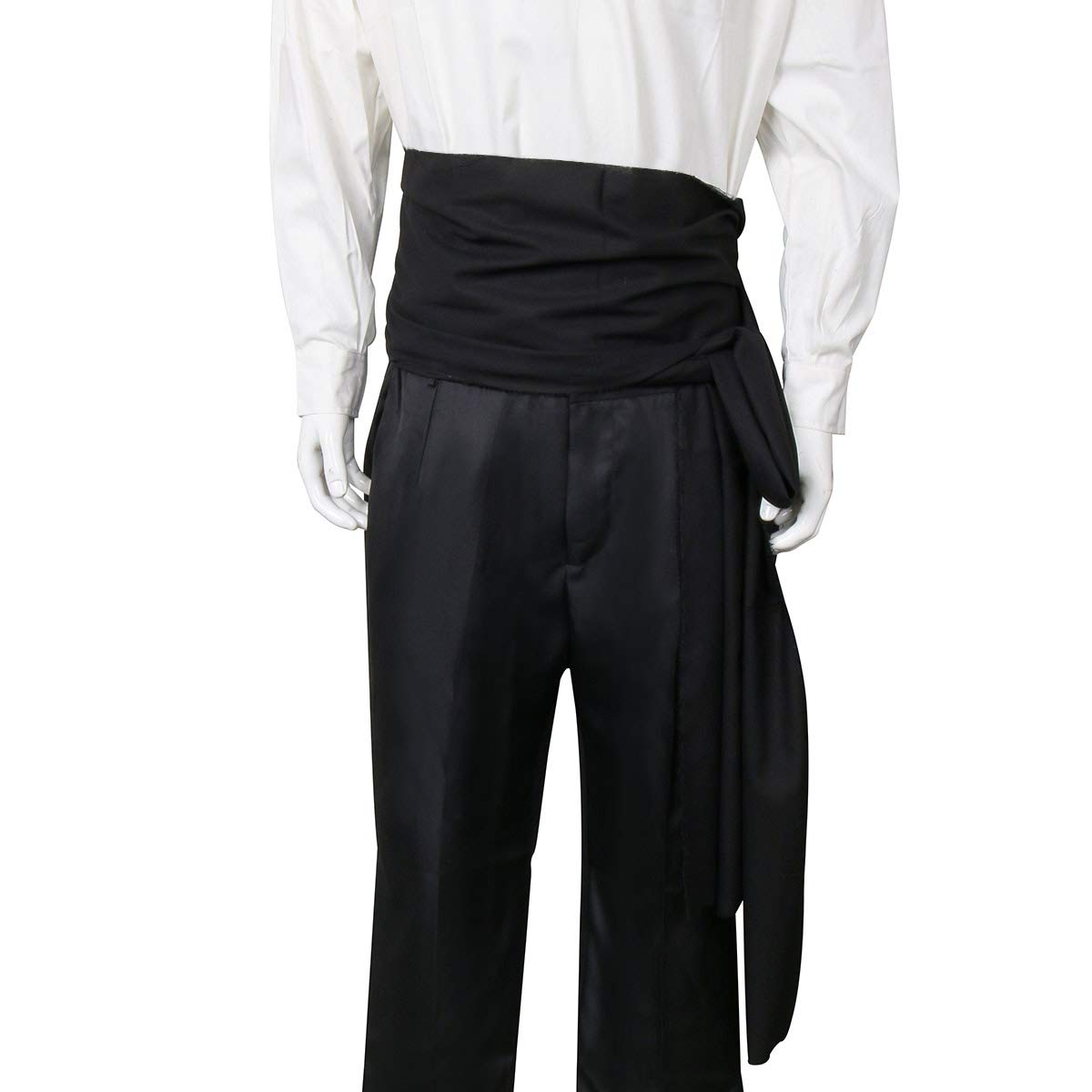 COSFLY Men Pirate Medieval Renaissance Large Sash Halloween Costume Waist Sash Belt Accessory (Black)