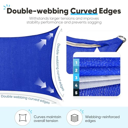 Quictent 20x26ft Sun Shade Sail for Patio, 185GSM Heavy Duty Rectangular Outdoor Sunshades UV Block Outside Canopy Cover f...