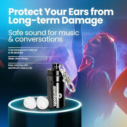 High Fidelity Ear Plugs for Hearing Protection - Discreet, Clear Ear Plugs for Concerts, Festivals & Noisy Events - Up to ...