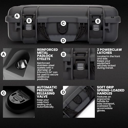 NANUK Hard Case with Custom Foam Insert for 2 up to 15 UP Professional Sporting Gear with Wheels ? IP67 Waterproof Gear Case Storage, Made in Canada