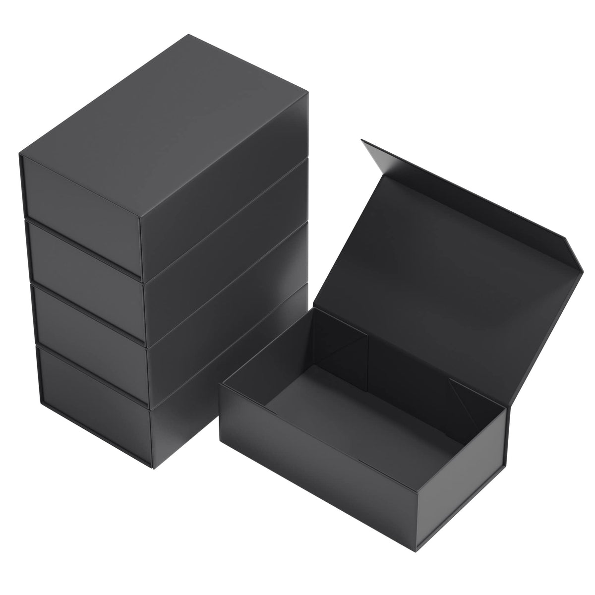 Gift Boxes Black with Magnetic Closure Lid 12" X 6" X 4" Gift Boxes for Presents,Luxury for Gift Packaging, Bridesmaid Gifts Box,Birthday Gift Box,Christmas Gift Box(5PCS)