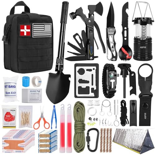 171PCS Survival First Aid Kit with Survival Gear, First Aid Supplies, Emergency Tent, and MOLLE Nylon Bag, Ideal for Car, ...
