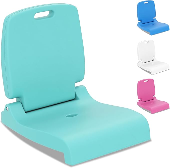 Goplus Poolside Chair for Edge of Pool, Foldable Portable Flip Seat w/Back Support & 2 Handles, Lightweight Outdoor Camping Chair for Stadium, Tailgating, Fishing, Boats, Beach (Mint Green, 1 Pack)
