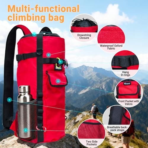 Keepark Rock Climbing Rope Storage Bag - Large Capacity Tree Rope Storage Backpack, Waterproof Oxford Outdoor Climbing Rop...