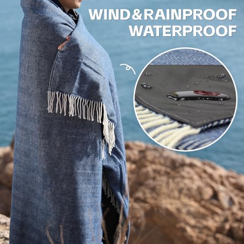 G GOOD GAIN Waterproof Picnic Blankets- Extra Large Outdoor Blanket Foldable, Beach Blanket with PU Handles, Sandproof Pic...