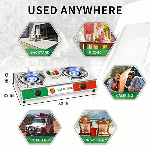 Green Bear USA - Vivi-create Outdoor Stove, Camp Stove, Quemador,Stainless Steel Stove, Double Burner Stove. Table propane...