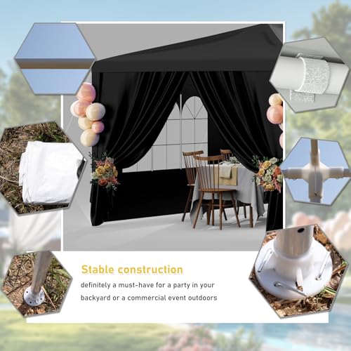 10x30 Black Outdoor Party Tent with 8 Removable Sidewalls Tents for Parties Gazebo Canopy Event Tent for Wedding, Birthda...