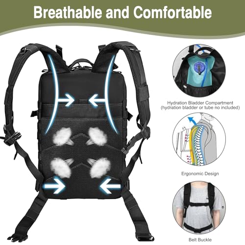 WOLT Military Tactical Backpack for Men 45L Molle Backpack 3 Day Assault Pack Bug Out Bag, Heavy Duty Rucksack for Hiking ...